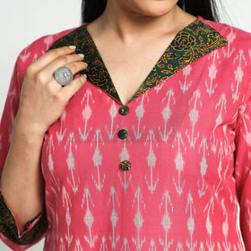 Buy Pochampally Ikat Weave Patchwork Cotton Kurta Online at iTokri.com