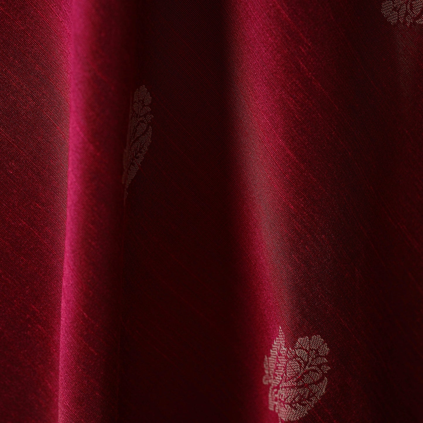 Pink - spun dupion viscose silk thread buta fabric 01