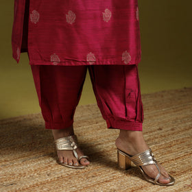Spun dupion viscose silk thread buti 2pc kurta set