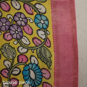 Srikalahasti handpainted natural dyed bangalore silk zari