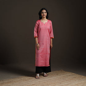 Straight cotton dharwad kurta for women 08 - handcrafted