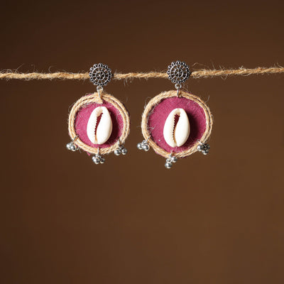 Pink Suhani Jute Fabart Handmade Earrings