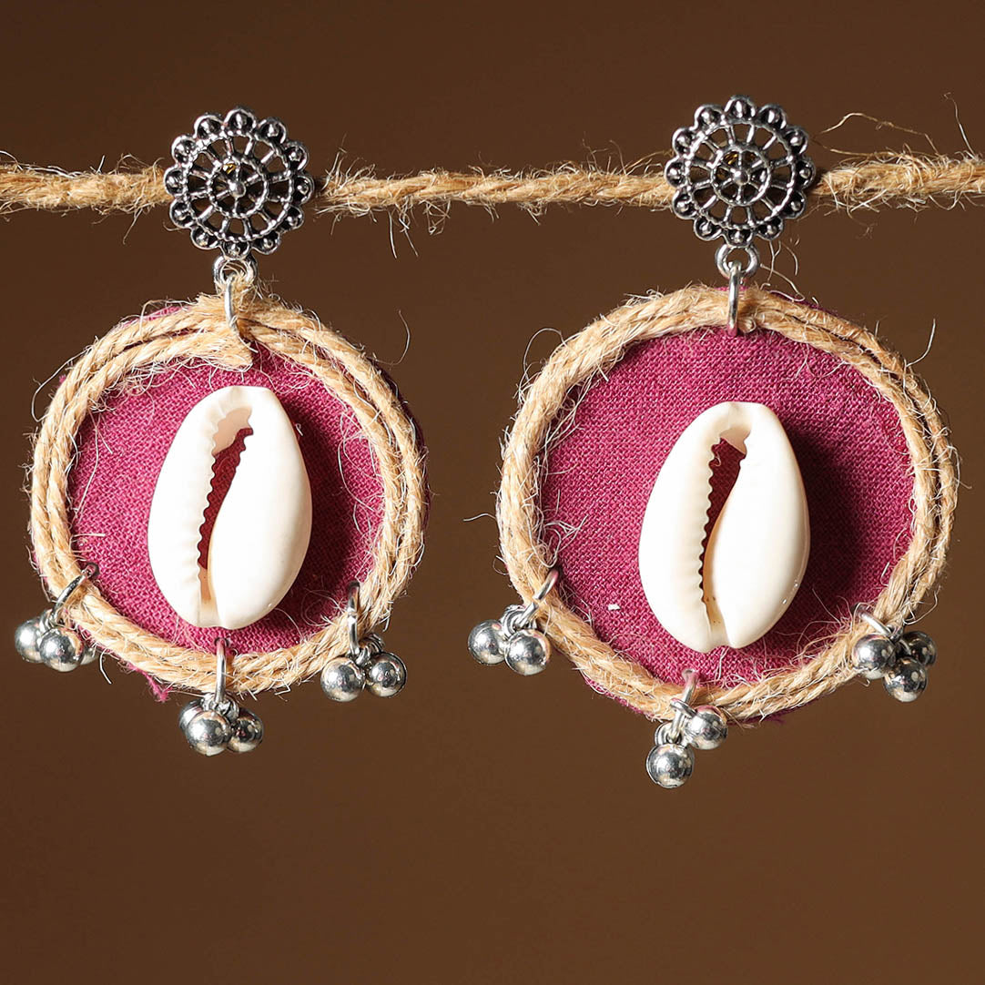 Pink Suhani Jute Fabart Handmade Earrings