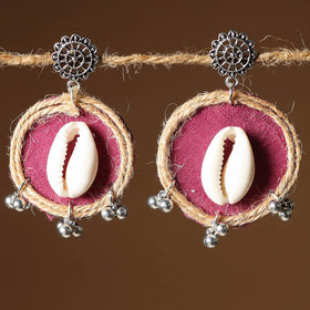 Pink Suhani Jute Fabart Handmade Earrings