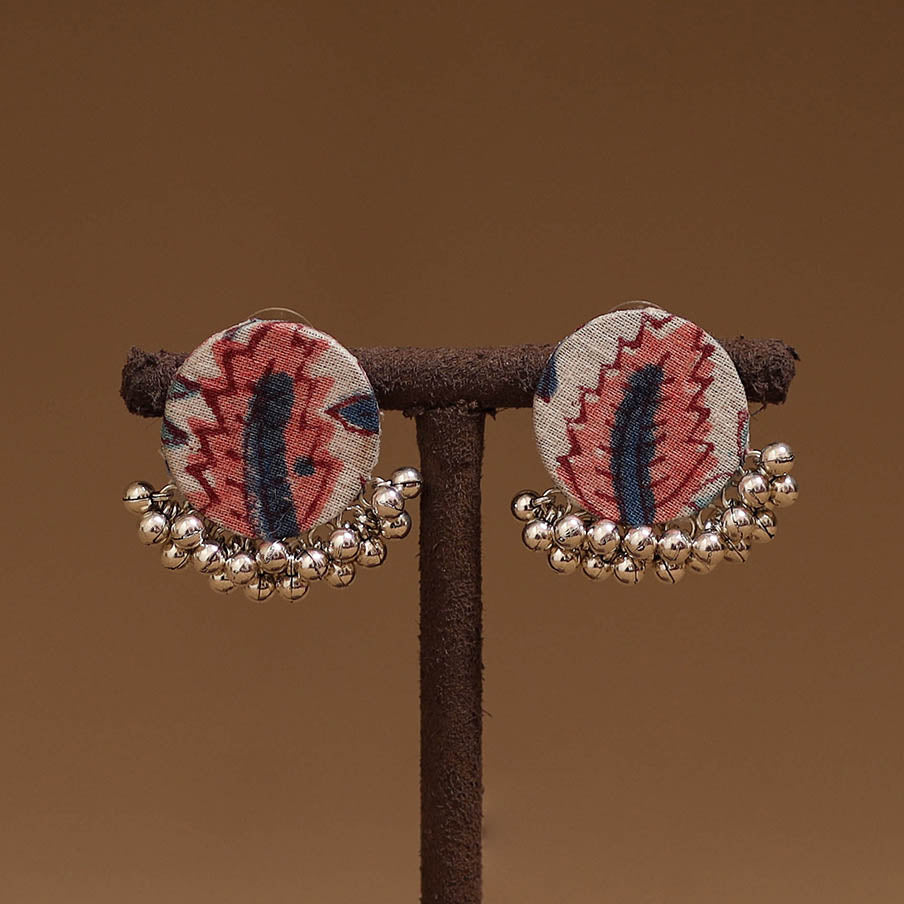 Taniya ghungroo work fabart handmade earrings - handcrafted