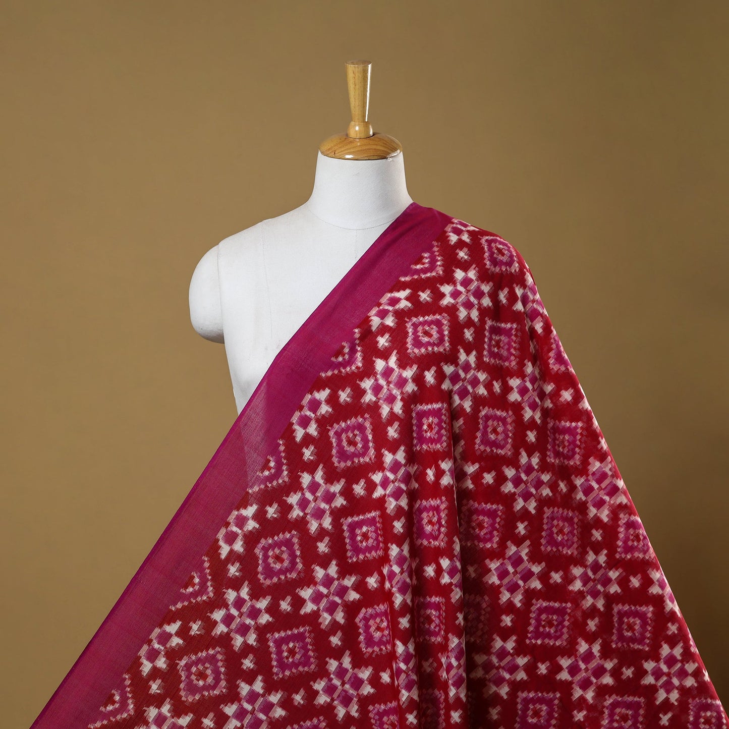 Telia rumal handloom cotton pochampally double ikat fabric
