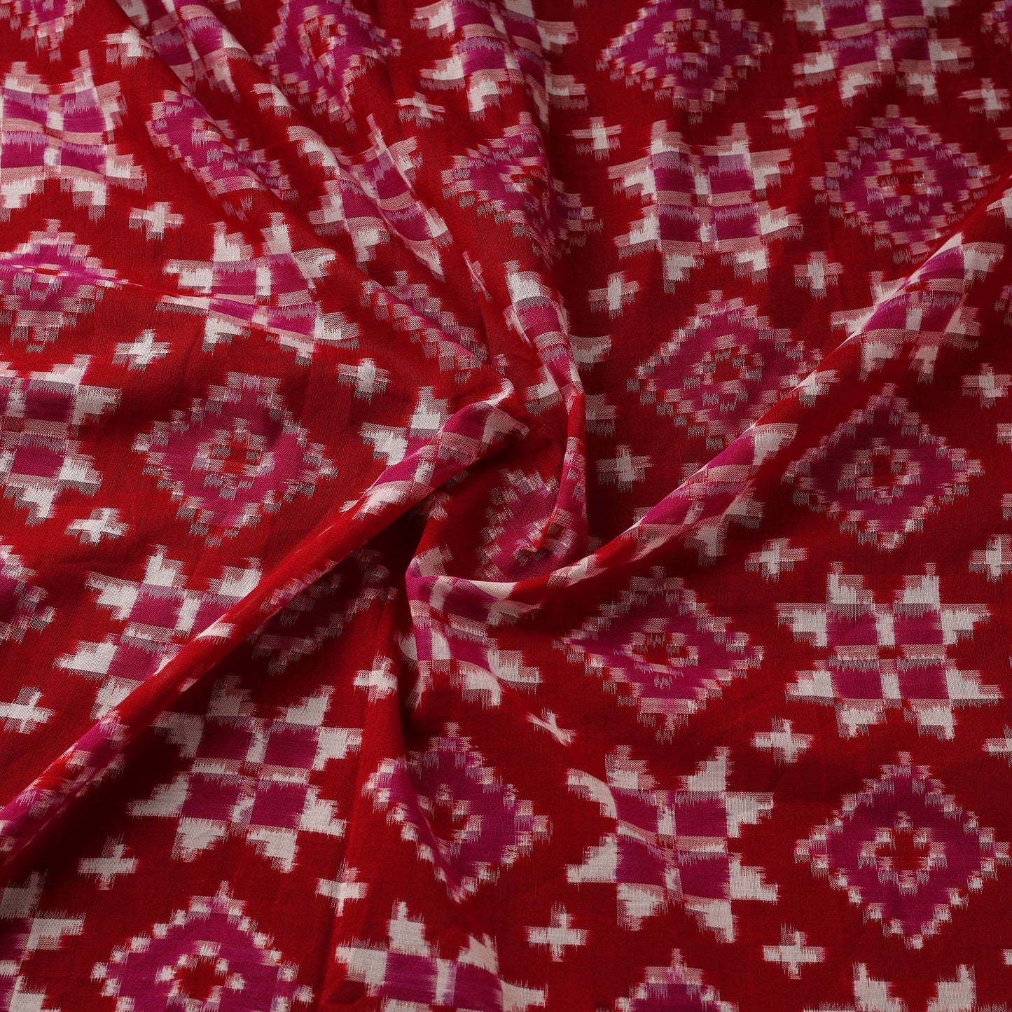 Telia rumal handloom cotton pochampally double ikat fabric