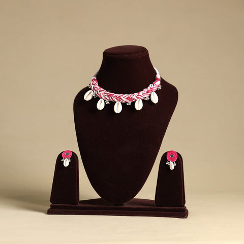 Thread Braided Shell Choker Necklace Set