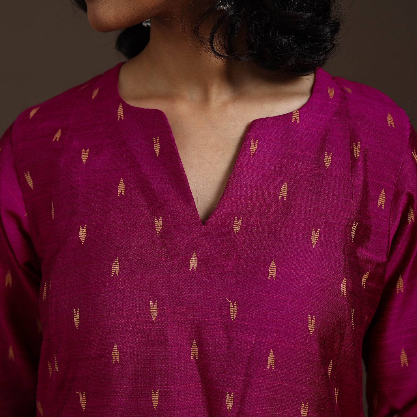 Purple Thread Buti A-Line Spun Dupion Silk Kurta Set (Set of 2)