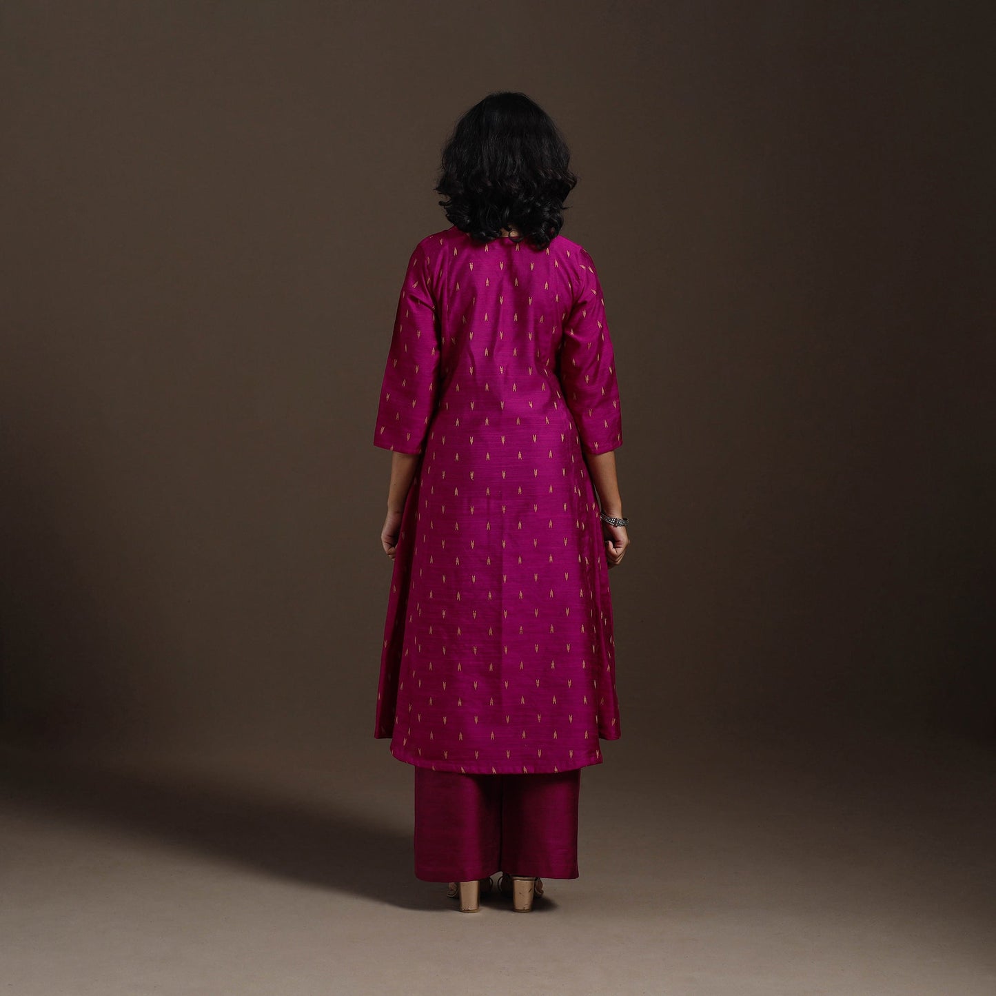 Purple Thread Buti A-Line Spun Dupion Silk Kurta Set (Set of 2)