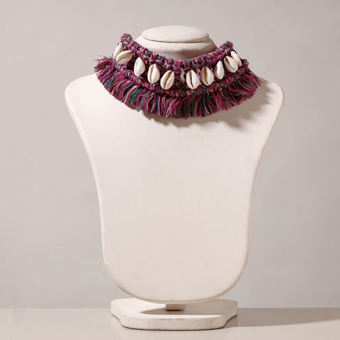  Thread & Seashell Work Handmade Macrame Choker Necklace 