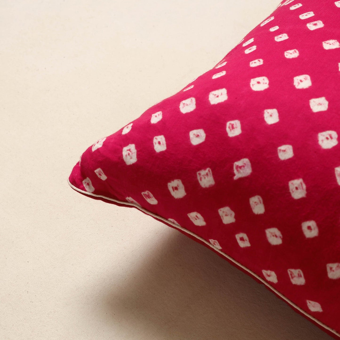 Pink - tie & dye cotton bandhani cushion cover 43