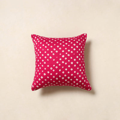 Pink - tie & dye cotton bandhani cushion cover 43