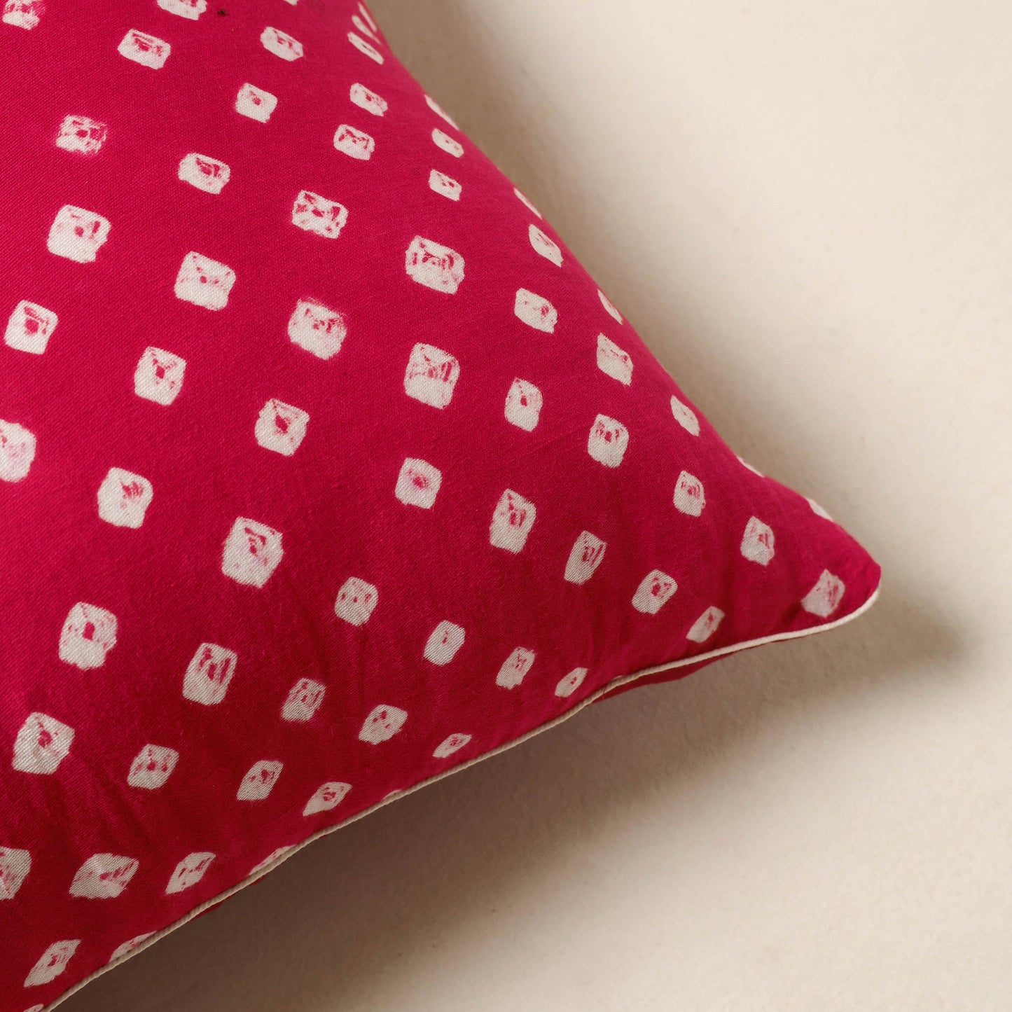 Pink - tie & dye cotton bandhani cushion cover 72