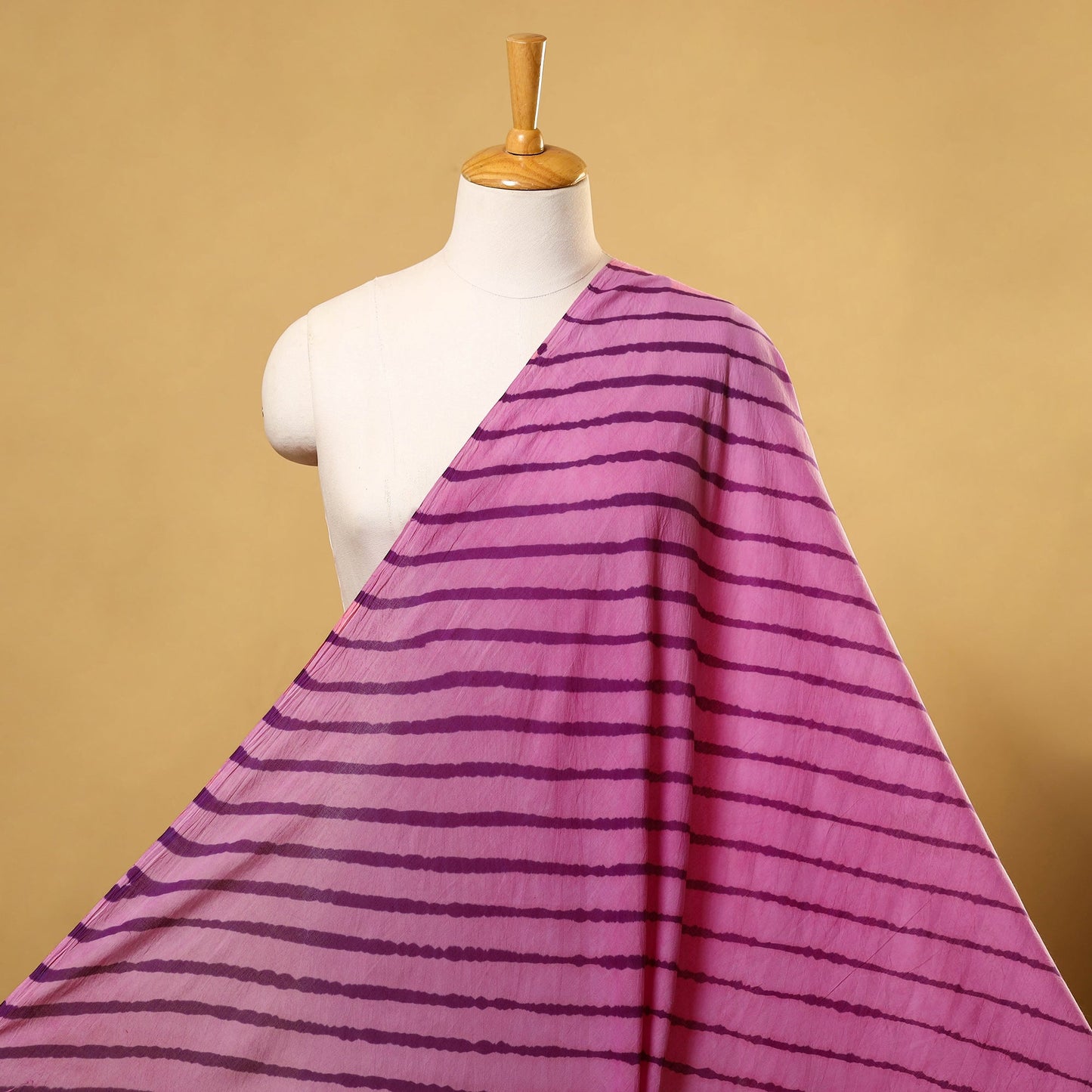 Pink Tie-Dye Cotton Leheriya Fabric