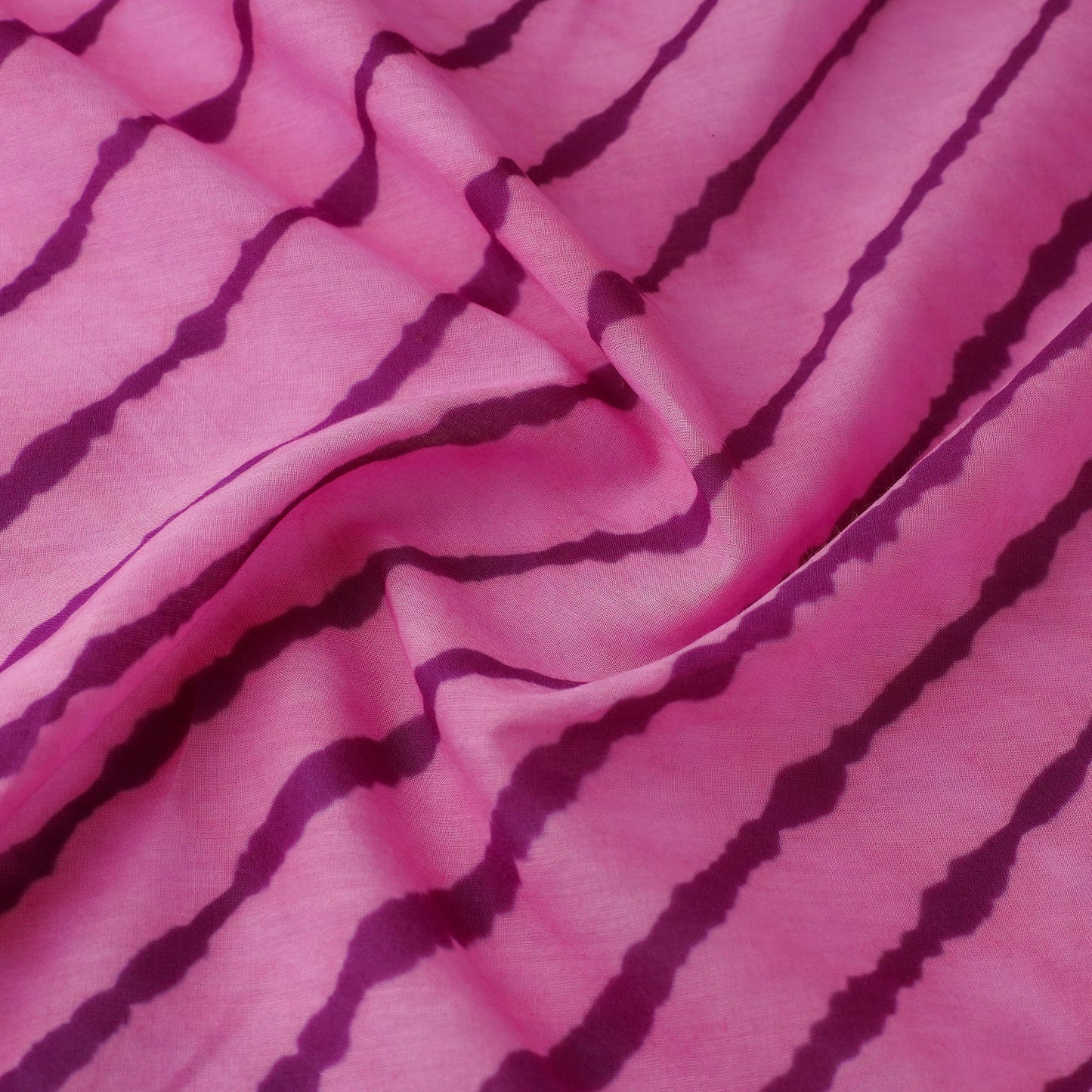 Pink Tie-Dye Cotton Leheriya Fabric