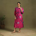 Pink Tie-Dye Cotton Pintuck Shibori Dress