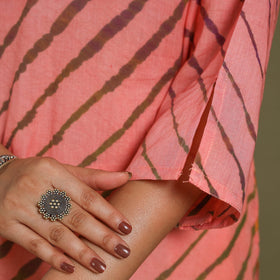 Pink  Tie-Dye Cotton Straight Leheriya Kurta