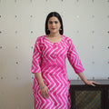 Buy Pink Tie & Dye Cotton Straight Shibori Kurta for Women