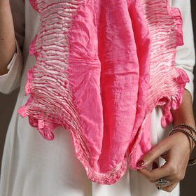 Buy Pink  Tie & Dye Gajji Silk Shibori Stole