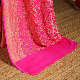 Pink - tie-dye georgette banarasi neem zari jaal kutch
