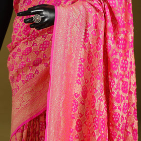 Pink - tie-dye georgette banarasi neem zari jaal kutch