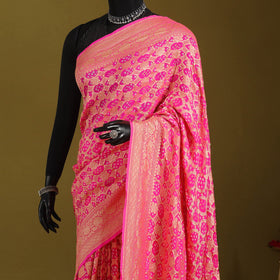 Pink - tie-dye georgette banarasi neem zari jaal kutch
