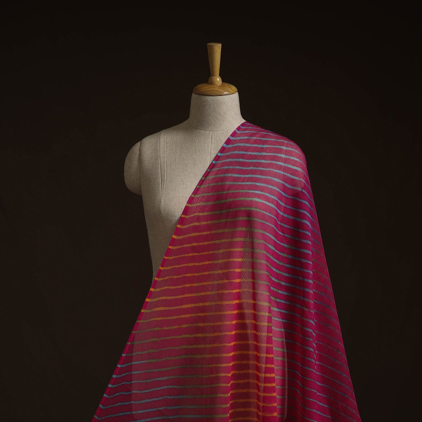 Tie-dye kota doria cotton leheriya fabric 05 - handcrafted