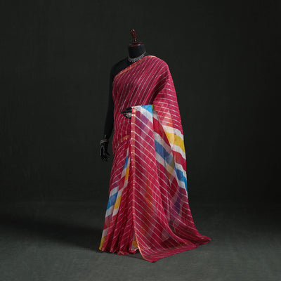 Tie-dye kota doria cotton leheriya saree 16 - handcrafted