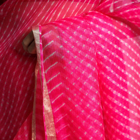  Leheriya Tie-Dye Mothra Kota Doria Silk Saree 