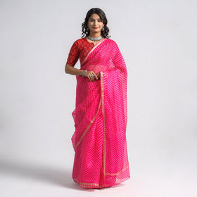  Leheriya Tie-Dye Mothra Kota Doria Silk Saree 