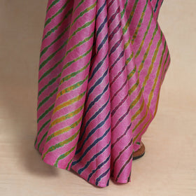 Buy Leheriya Tie-Dye Tussar Silk Handloom Saree Online l iTokri.com