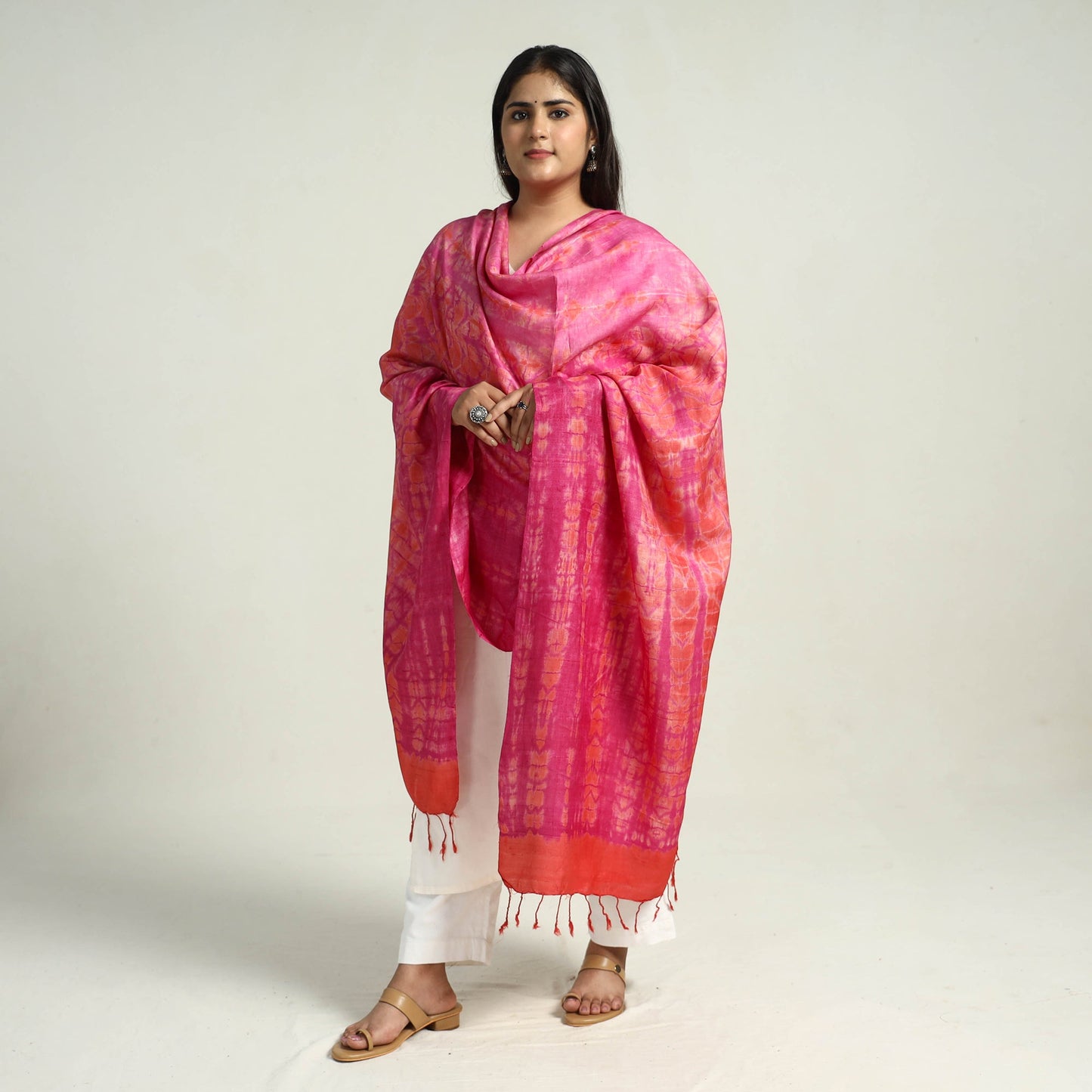 Buy Pink Stylish Shibori Dupatta for Fashionable Looks