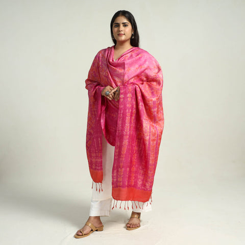Buy Pink Stylish Shibori Dupatta for Fashionable Looks