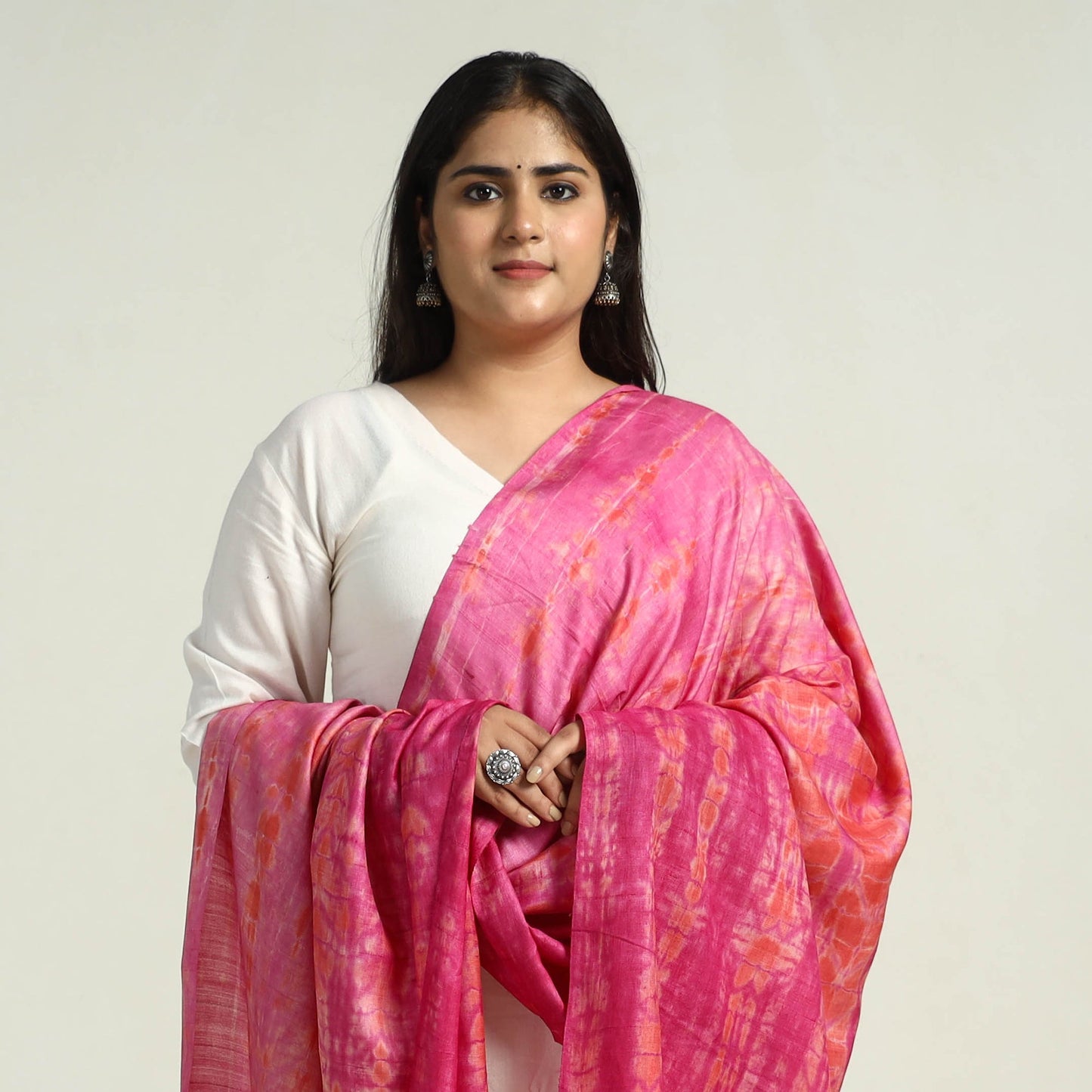 Buy Pink Stylish Shibori Dupatta for Fashionable Looks