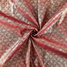  Pink Tissue Zari Jaal Cutwork Banarasi Silk Fabric 