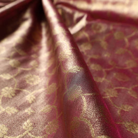  Pink Tissue Zari Jaal Cutwork Banarasi Silk Fabric 