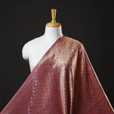  Pink Tissue Zari Jaal Cutwork Banarasi Silk Fabric 