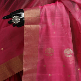 Pink - traditional buta handloom zari work chanderi silk