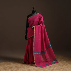 Pink - traditional buti handloom zari work saree 18