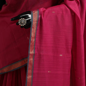 Pink - traditional buti handloom zari work saree 18