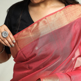 Buy Traditional Chanderi Silk Handloom Saree with Zari Border & Buta Online at iTokri.com