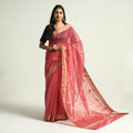 Buy Traditional Chanderi Silk Handloom Saree with Zari Border & Buta Online at iTokri.com