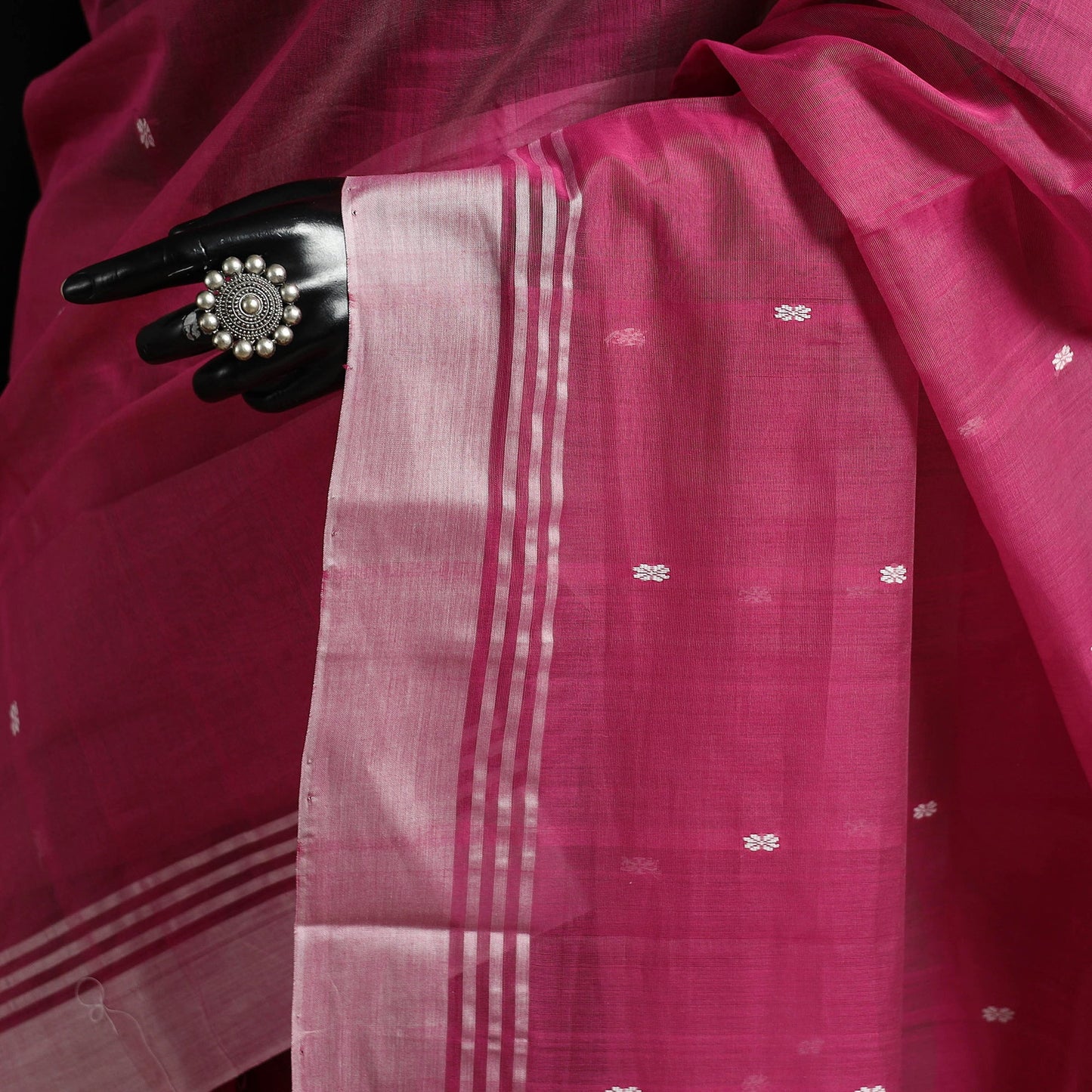 Pink - traditional handloom chanderi silk saree 05