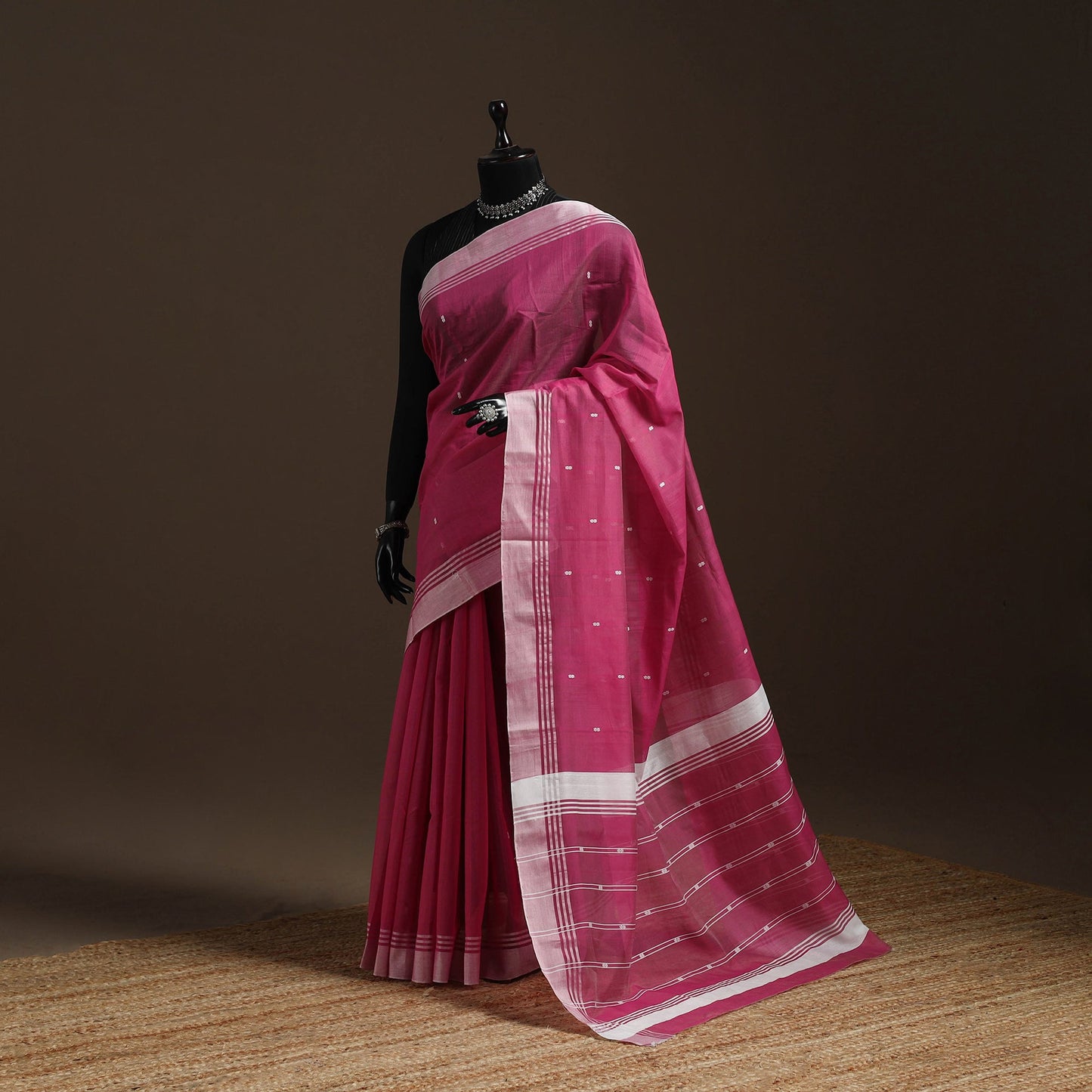 Pink - traditional handloom chanderi silk saree 05