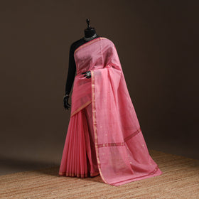 Pink - traditional handloom zari buti chanderi silk saree
