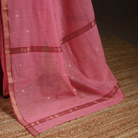 Pink - traditional handloom zari buti chanderi silk saree