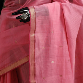 Pink - traditional handloom zari buti chanderi silk saree