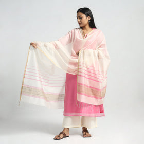  Traditional Maheshwari Handloom Silk Cotton Kurta with Dupatta Set 
