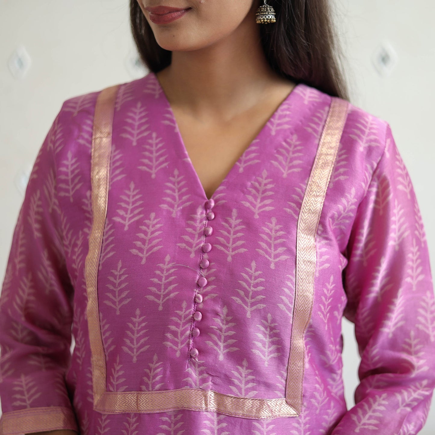 Buy Traditional Maheshwari Silk Bagru Print Kurta Set